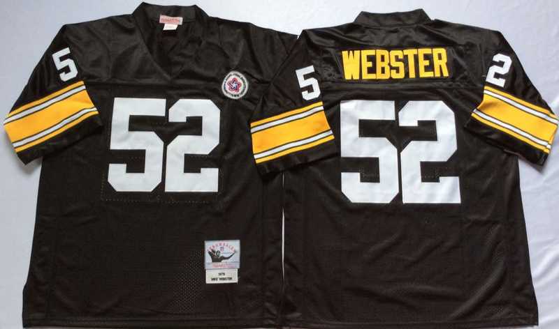 Steelers 52 Mike Webster Black M&N Throwback Jersey->nfl m&n throwback->NFL Jersey